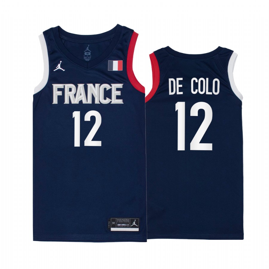 Nando de Colo France  #12 Navy 2021 Tokyo Olympics Limited Jersey