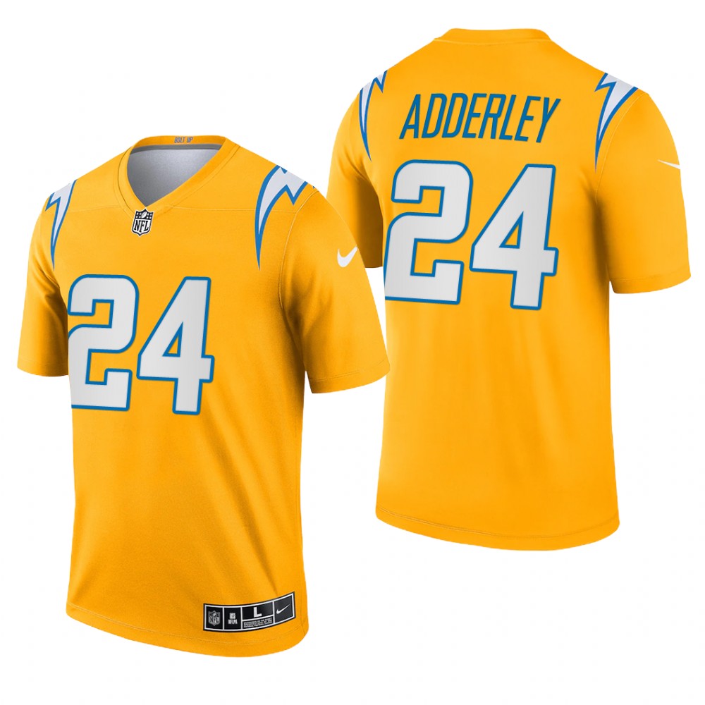 Nasir Adderley Los Angeles Chargers Gold Jersey Inverted Legend - Men's