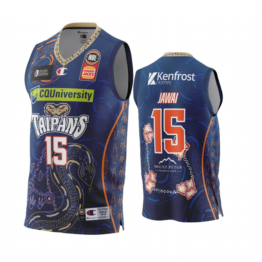 Nate Jawai Cairns Taipans NBL Indigenous Round 2022 Jersey #15 Blue Special Edition Uniform
