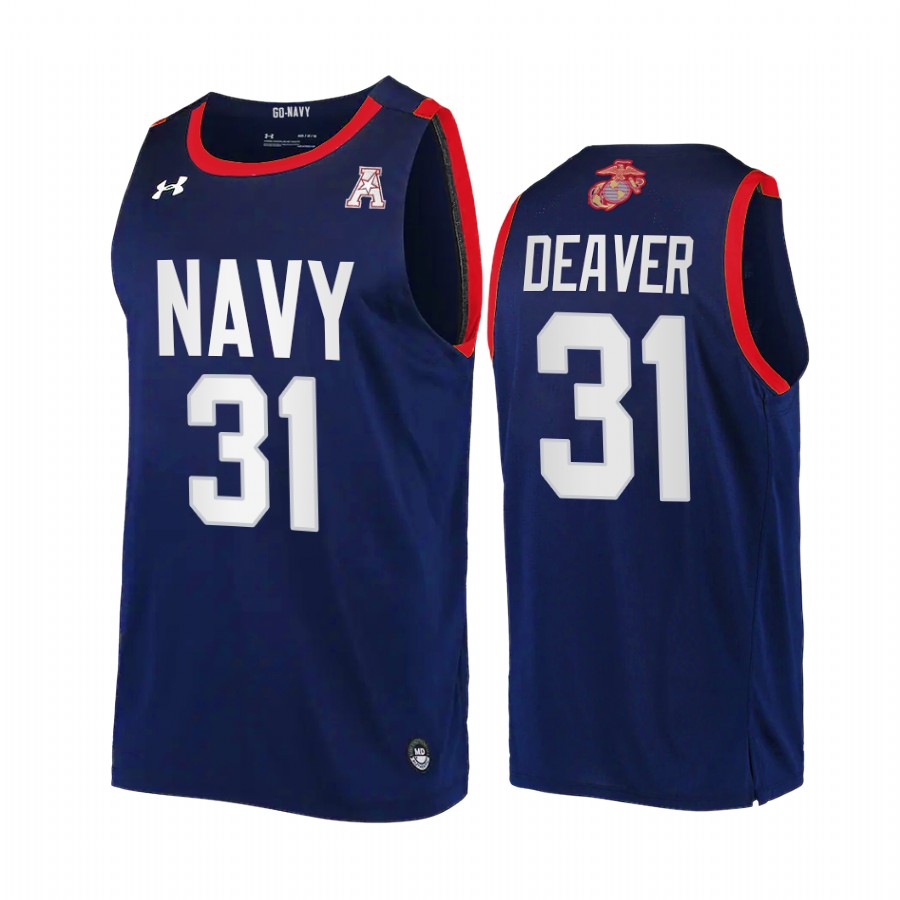 Navy Midshipmen Daniel Deaver Jersey 2022 Fly Navy Navy USMC Semper Fi Uniform