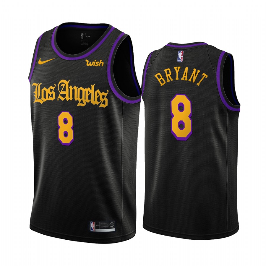 NBA Lakers Kobe Bryant #8 Black 2019-20 City Creative Jersey
