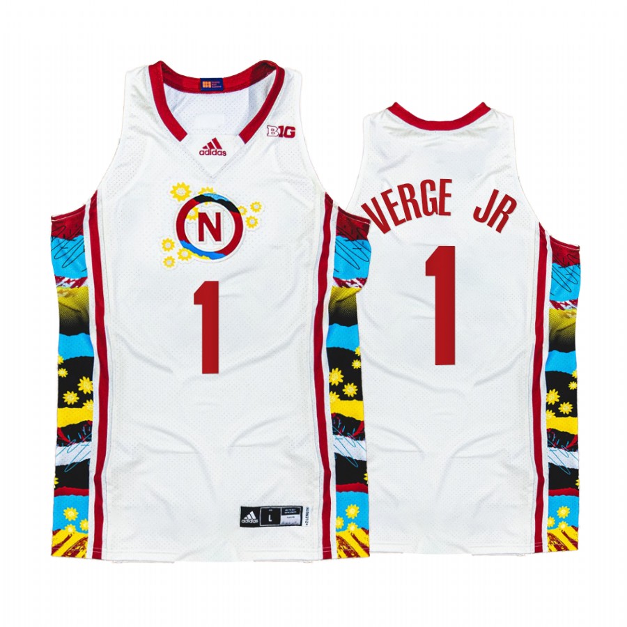 Nebraska Alonzo Verge Jr. Jersey 2022 Honoring Black Excellence White Sunflower BHM Uniform