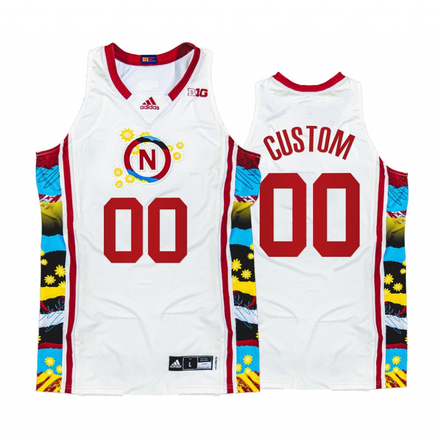 Nebraska Custom Jersey 2022 Honoring Black Excellence White Sunflower BHM Uniform