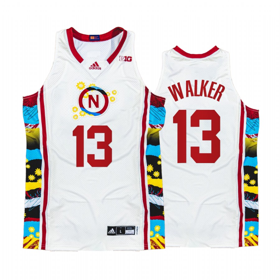 Nebraska Derrick Walker Jersey 2022 Honoring Black Excellence White Sunflower BHM Uniform