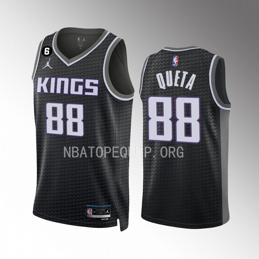 Neemias Queta Sacramento Kings #88 Black Jersey 2022-23 Statement Edition Swingman