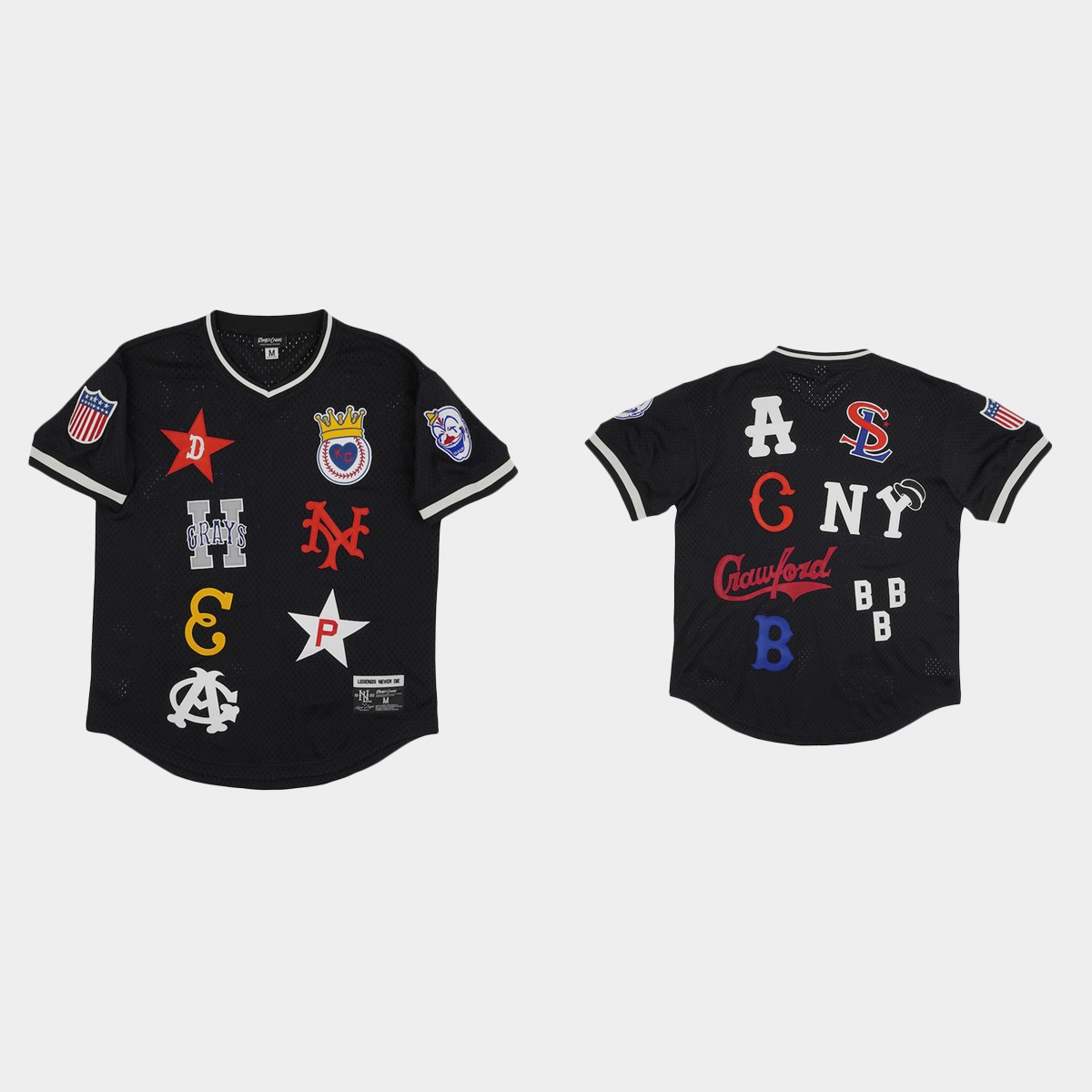 Negro League  Rings And Crwns Mesh Jersey - Black