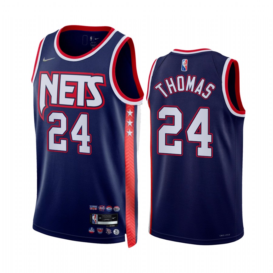 Nets Cameron Thomas City Edition Blue 2021-22 Jersey 75th Anniversary