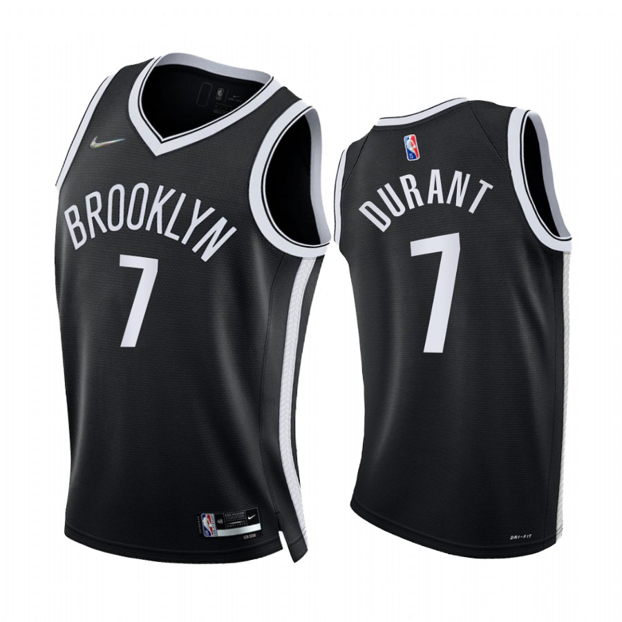 Nets Kevin Durant 75th Diamond Anniversary Black #7 Jersey 2021-22