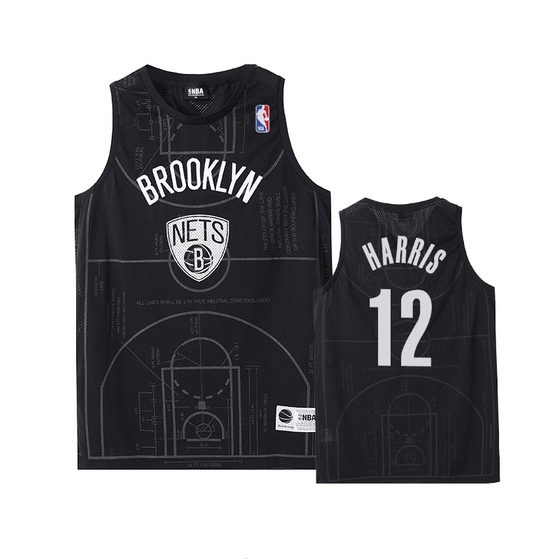 Nets Male Joe Harris #12  Court Black Collection Jersey