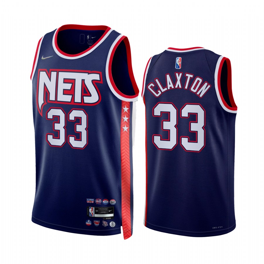 Nets Nicolas Claxton City Edition Blue 2021-22 Jersey 75th Anniversary
