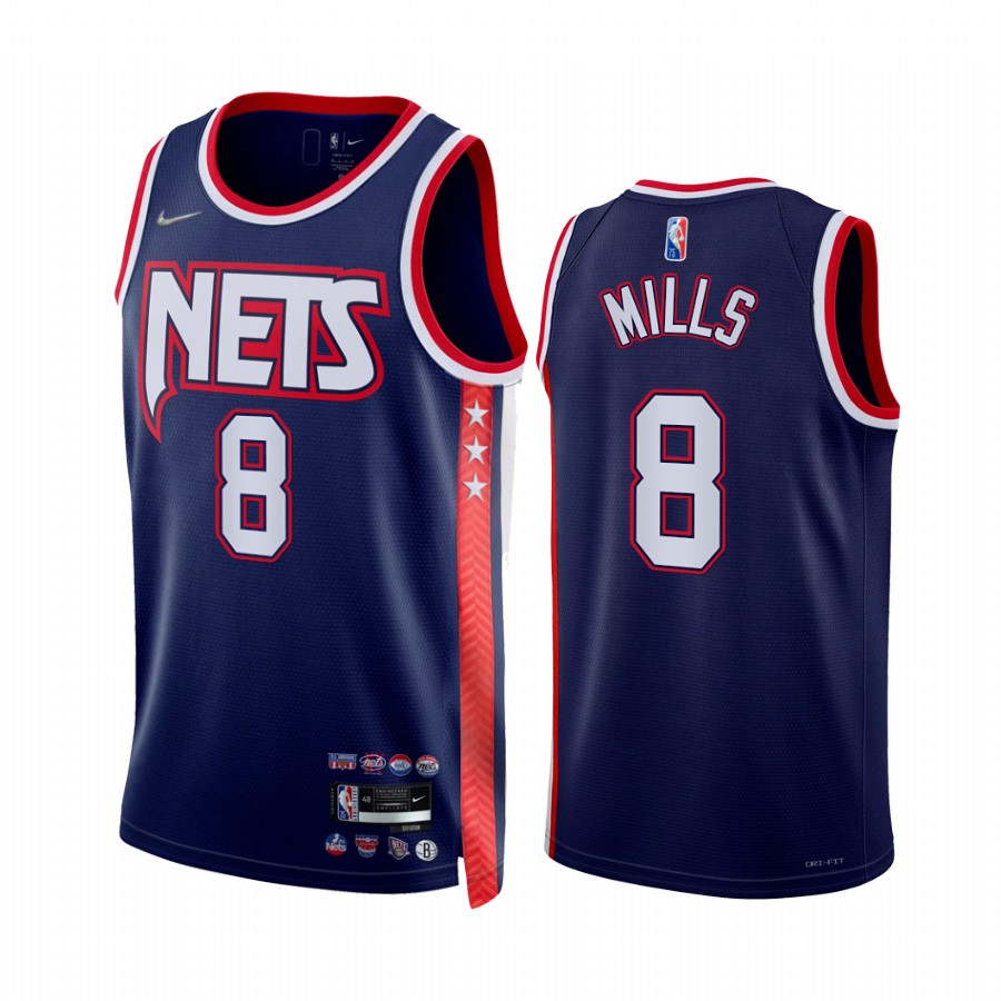 Nets Patty Mills City Edition Blue 2021-22 Jersey 75th Anniversary