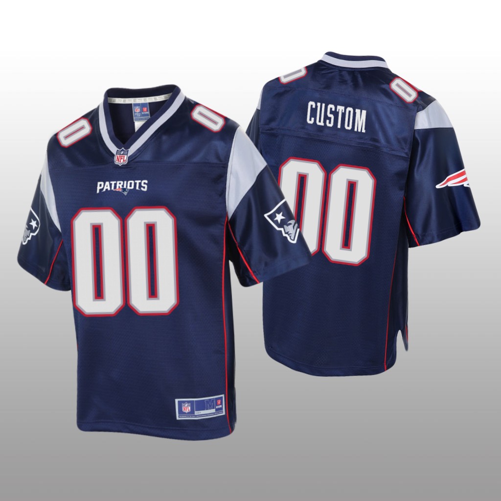 New England Patriots #00 Navy Custom Pro Line Jersey - Youth