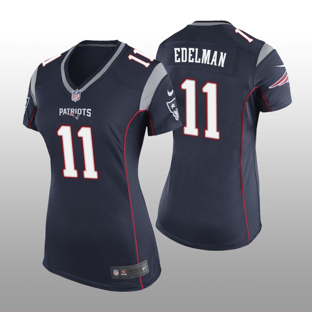 New England Patriots #11 Navy Julian Edelman Game Jersey - Women's