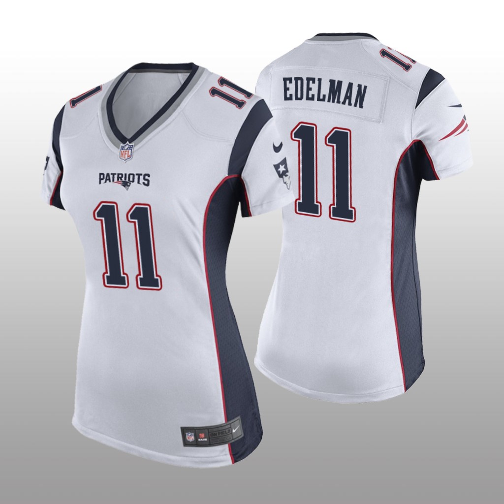 New England Patriots #11 White Julian Edelman Game Jersey - Women's