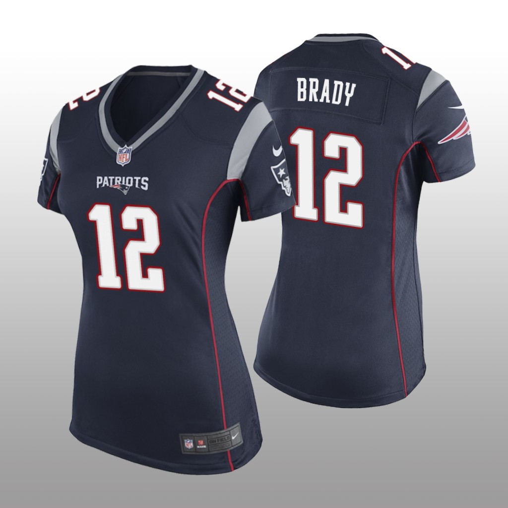 New England Patriots #12 Navy Tom Brady Game Jersey - Women's