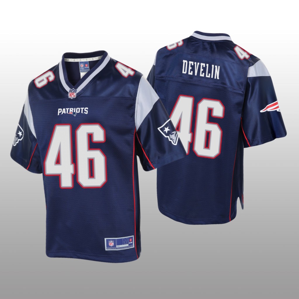 New England Patriots #46 Navy James Develin Pro Line Jersey - Youth