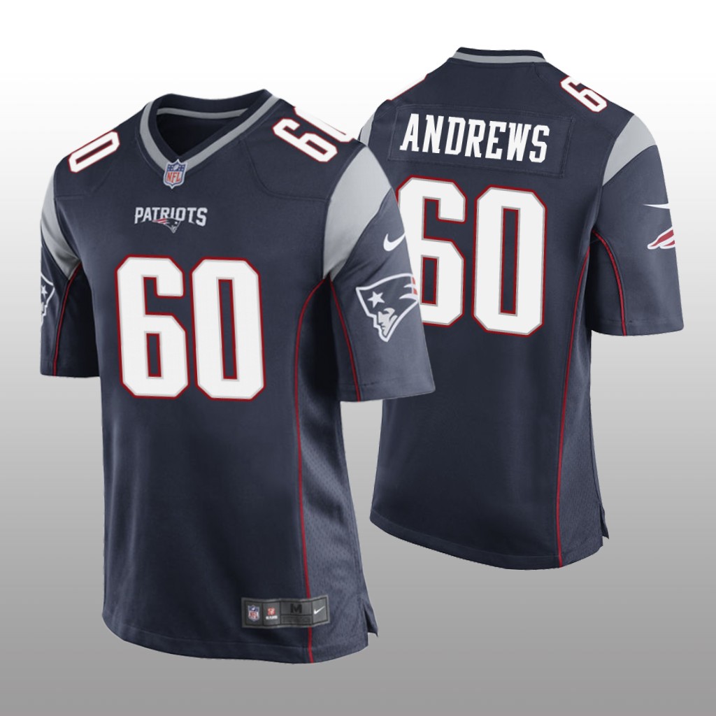 New England Patriots #60 Navy Men's David Andrews Game Jersey