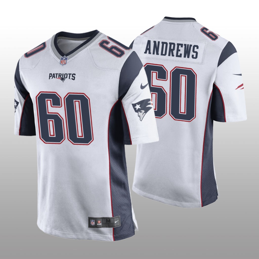 New England Patriots #60 White Men's David Andrews Game Jersey