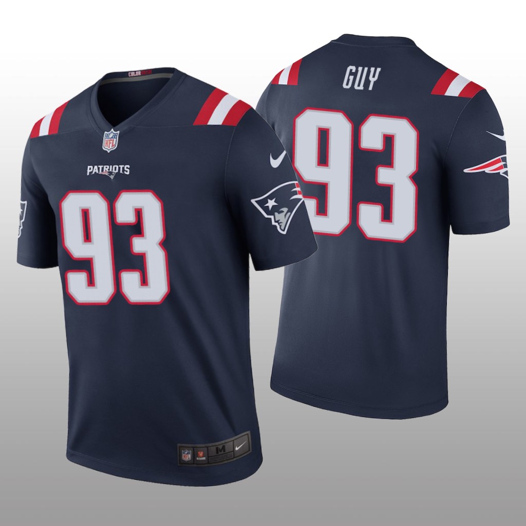 New England Patriots #93 Lawrence Guy Navy legend color rush Jersey - Men's
