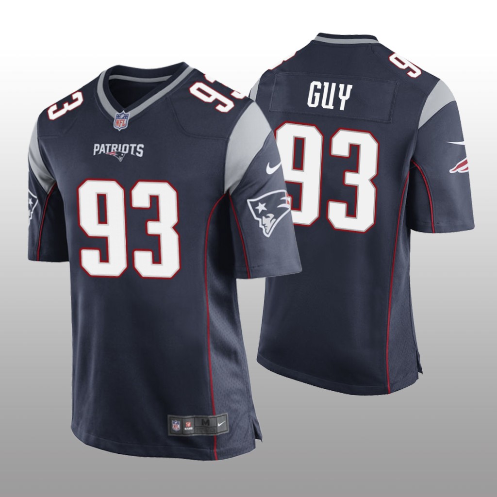 New England Patriots #93 Navy Men's Lawrence Guy Game Jersey