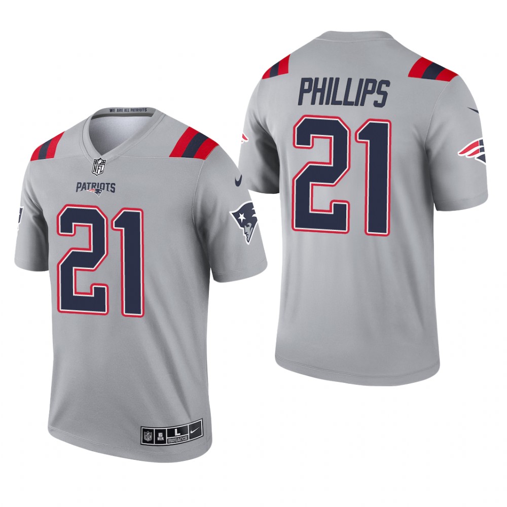 New England Patriots Adrian Phillips Gray Jersey Inverted Legend - Men's