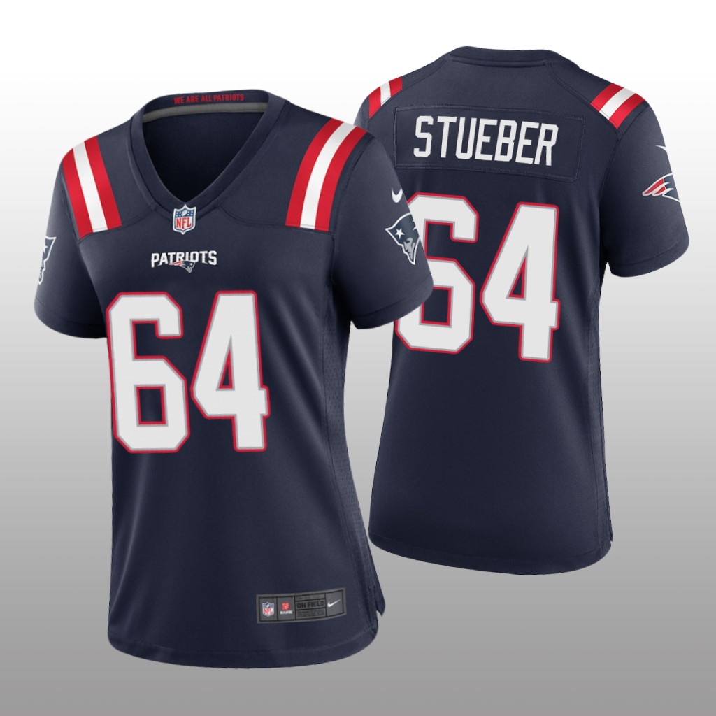 New England Patriots Andrew Stueber Navy Jersey Game - Women's