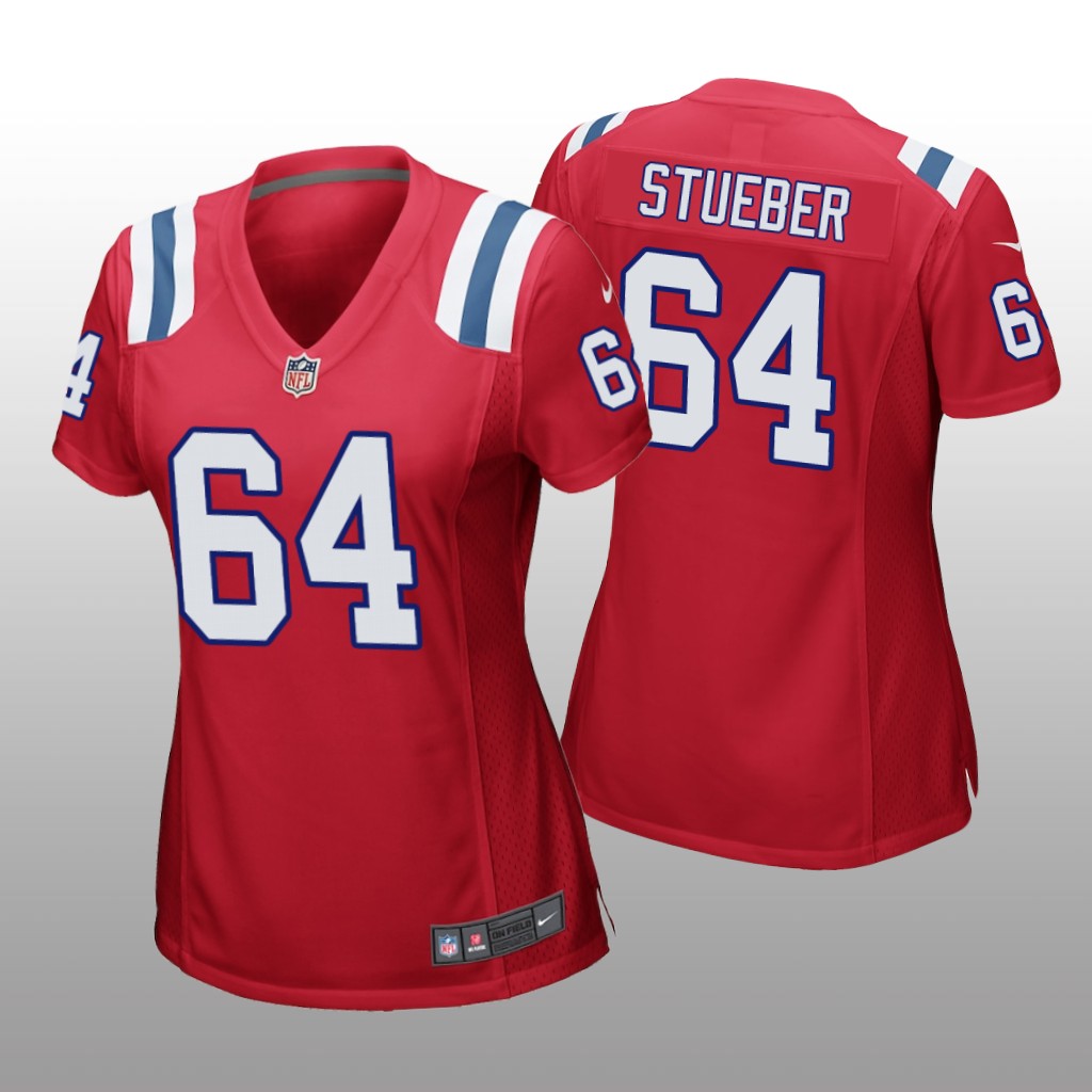 New England Patriots Andrew Stueber Red Jersey Game - Women's