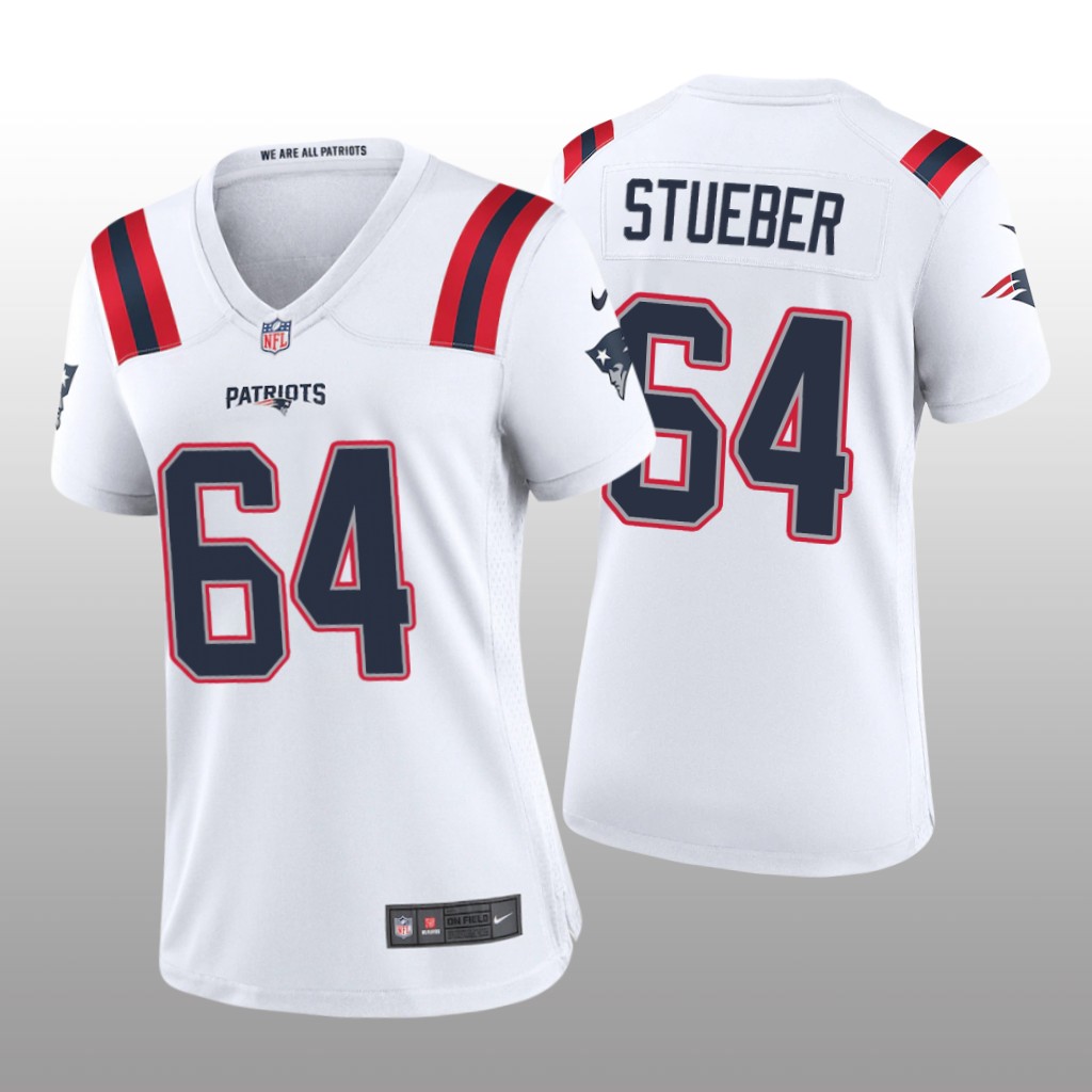 New England Patriots Andrew Stueber White Jersey Game - Women's