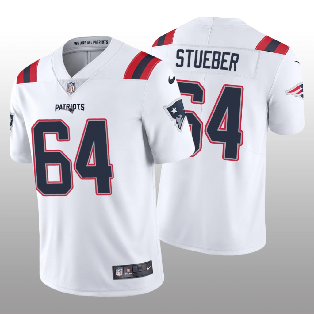 New England Patriots Andrew Stueber White Jersey Vapor Limited - Men's