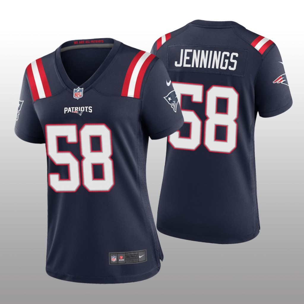 New England Patriots Anfernee Jennings Navy Jersey Game - Women's