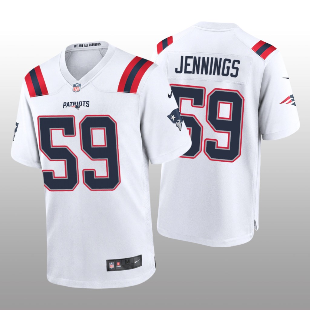New England Patriots Anfernee Jennings White Jersey Game - Men's