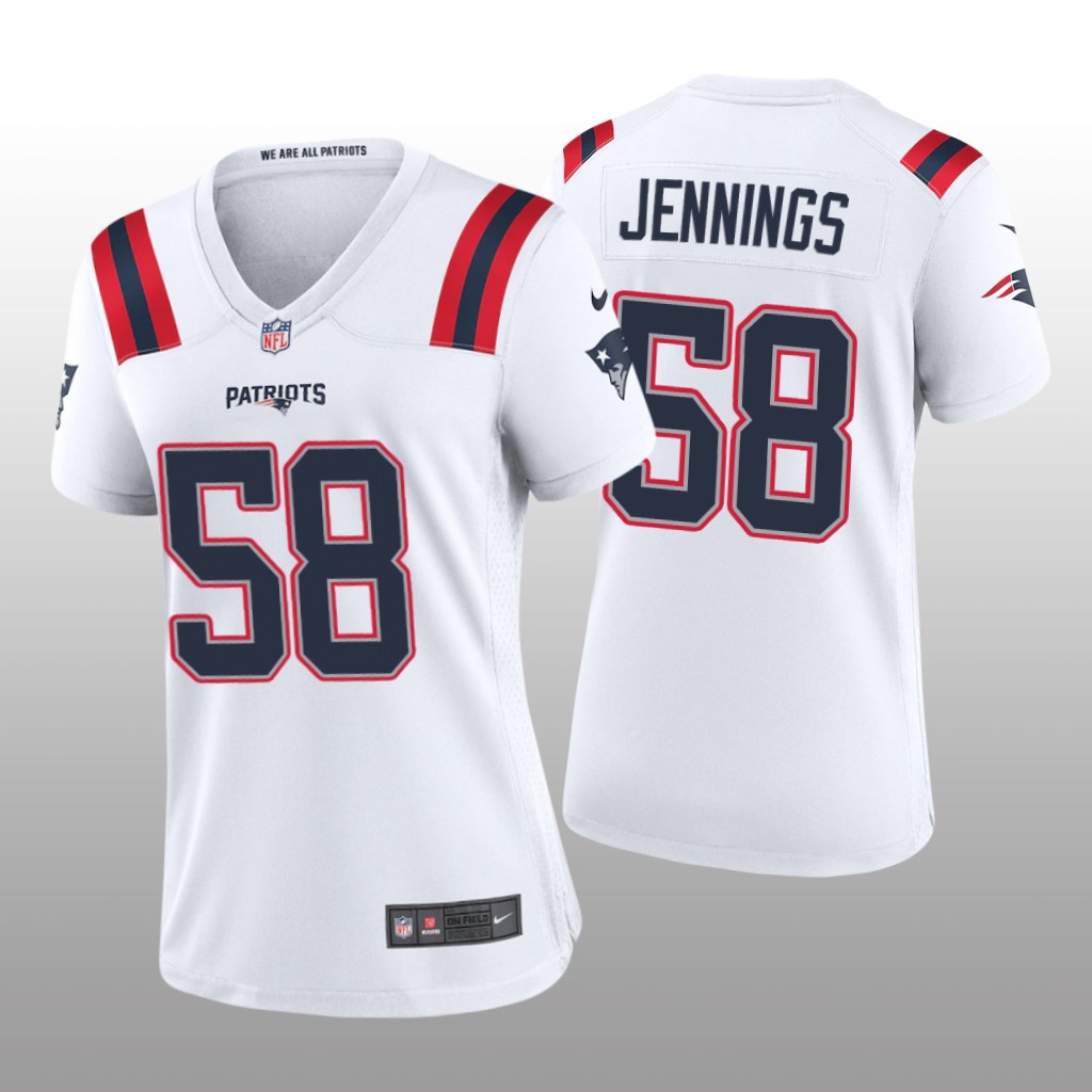 New England Patriots Anfernee Jennings White Jersey Game - Women's