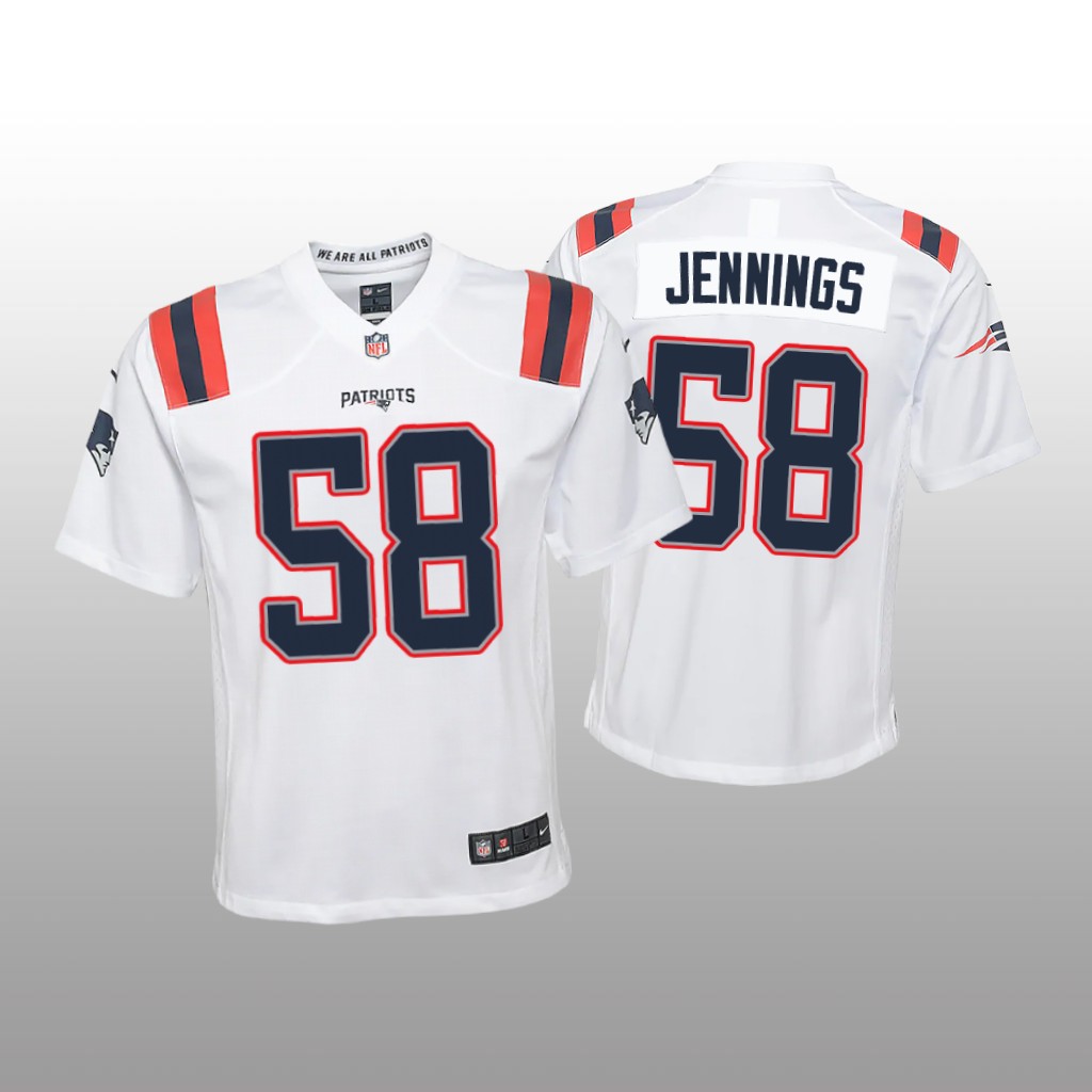 New England Patriots Anfernee Jennings White Jersey Game - Youth