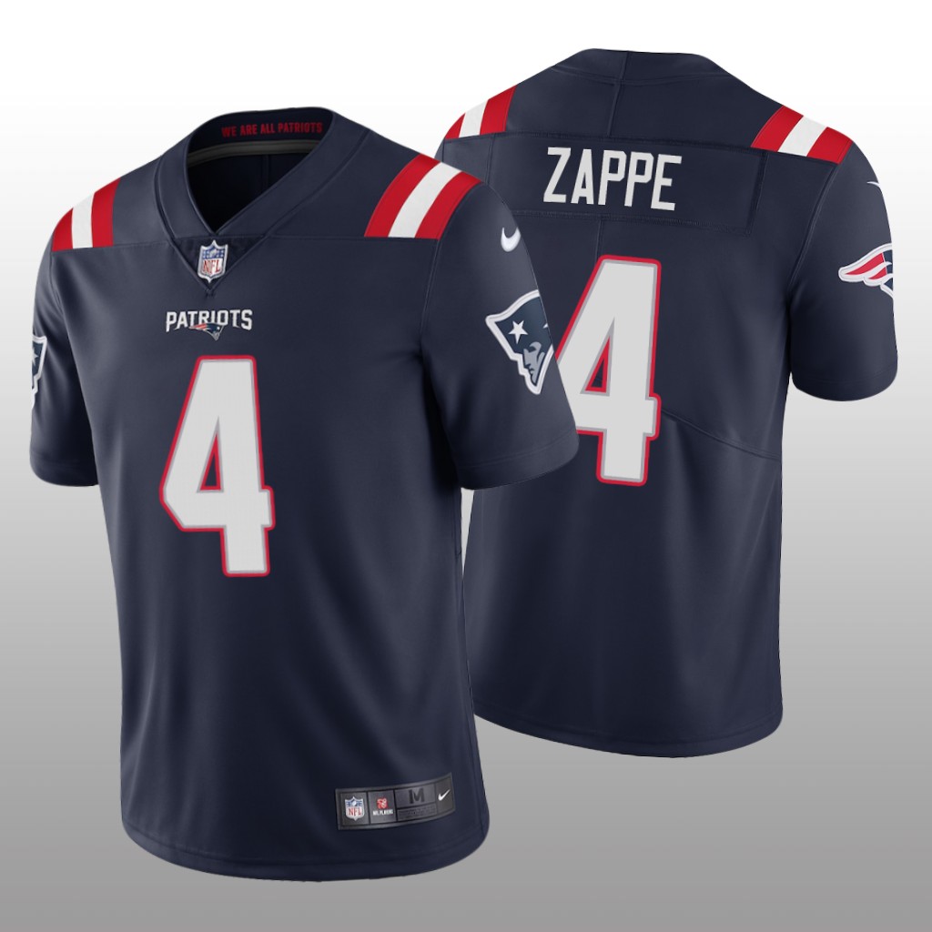 New England Patriots Bailey Zappe Navy Jersey Vapor Limited - Men's