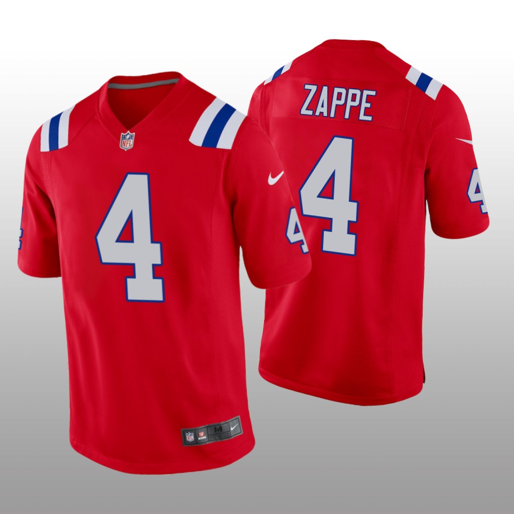 New England Patriots Bailey Zappe Red Jersey Alternate Game - Men's
