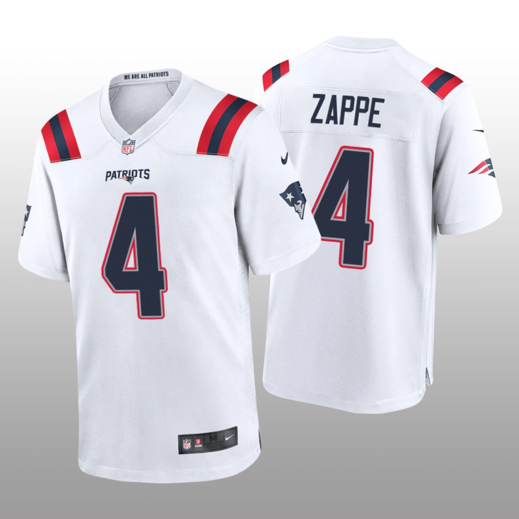 New England Patriots Bailey Zappe White Jersey Game - Men's