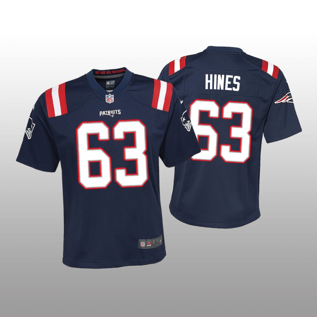 New England Patriots Chasen Hines Navy Jersey Game - Youth