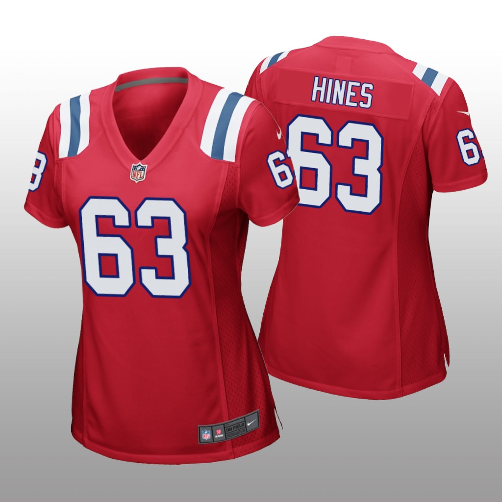 New England Patriots Chasen Hines Red Jersey Game - Women's