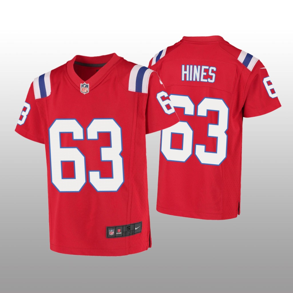 New England Patriots Chasen Hines Red Jersey Game - Youth