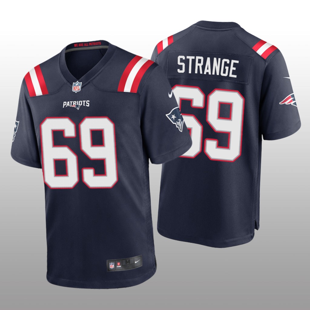 New England Patriots Cole Strange Navy Jersey Game - Men's