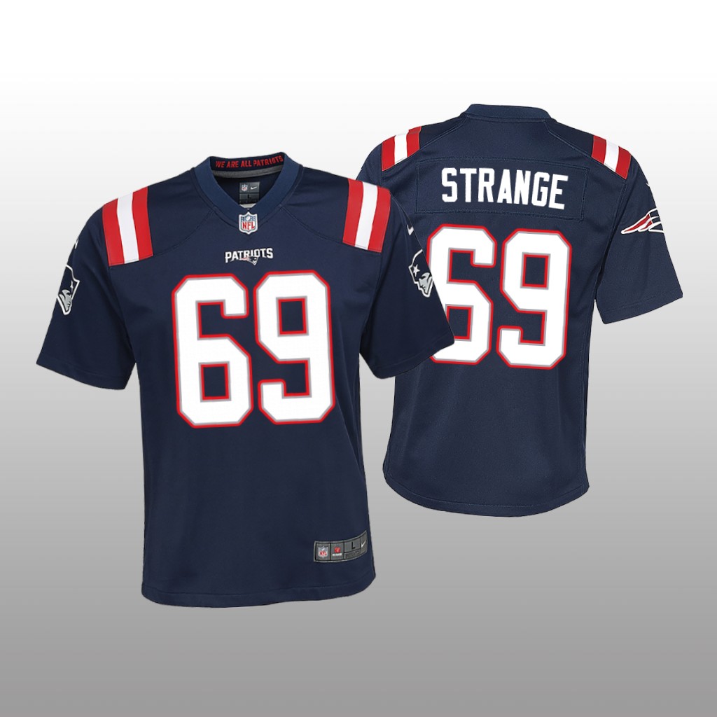 New England Patriots Cole Strange Navy Jersey Game - Youth