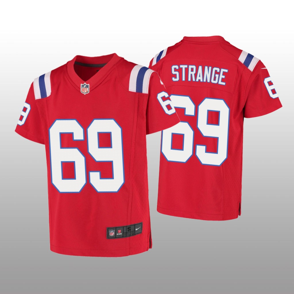 New England Patriots Cole Strange Red Jersey Game - Youth