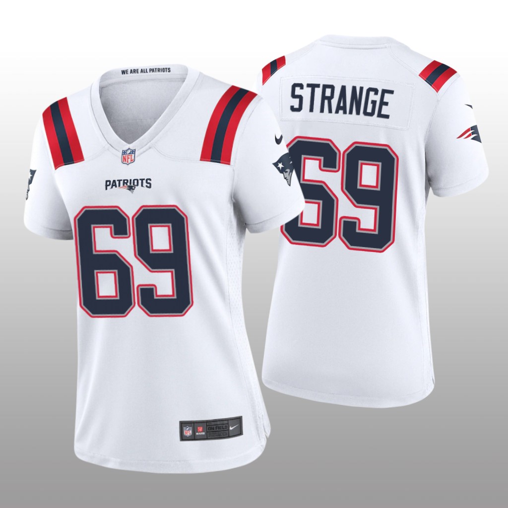 New England Patriots Cole Strange White Jersey Game - Women's