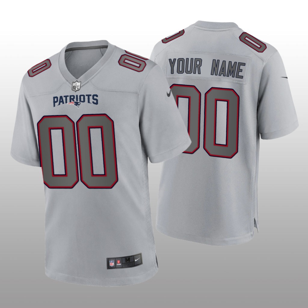 New England Patriots Custom Gray Jersey Atmosphere Fashion Game - Men's