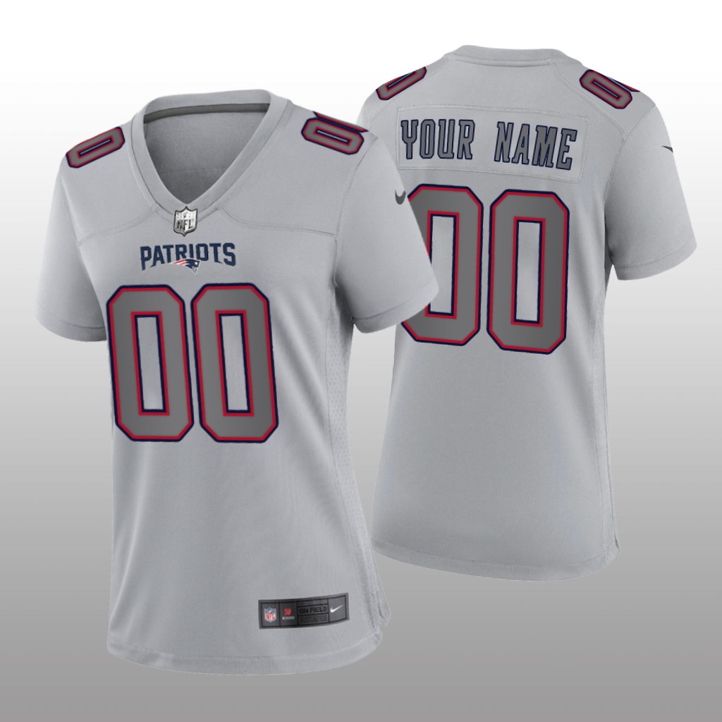 New England Patriots Custom Gray Jersey Atmosphere Fashion Game - Women's