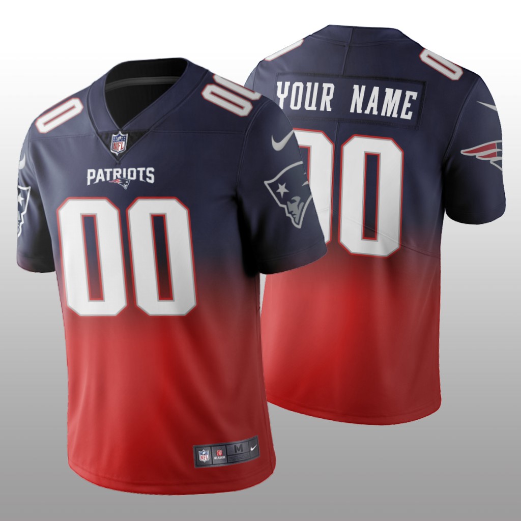 New England Patriots Custom Navy Gradient Jersey Color Crash - Men's