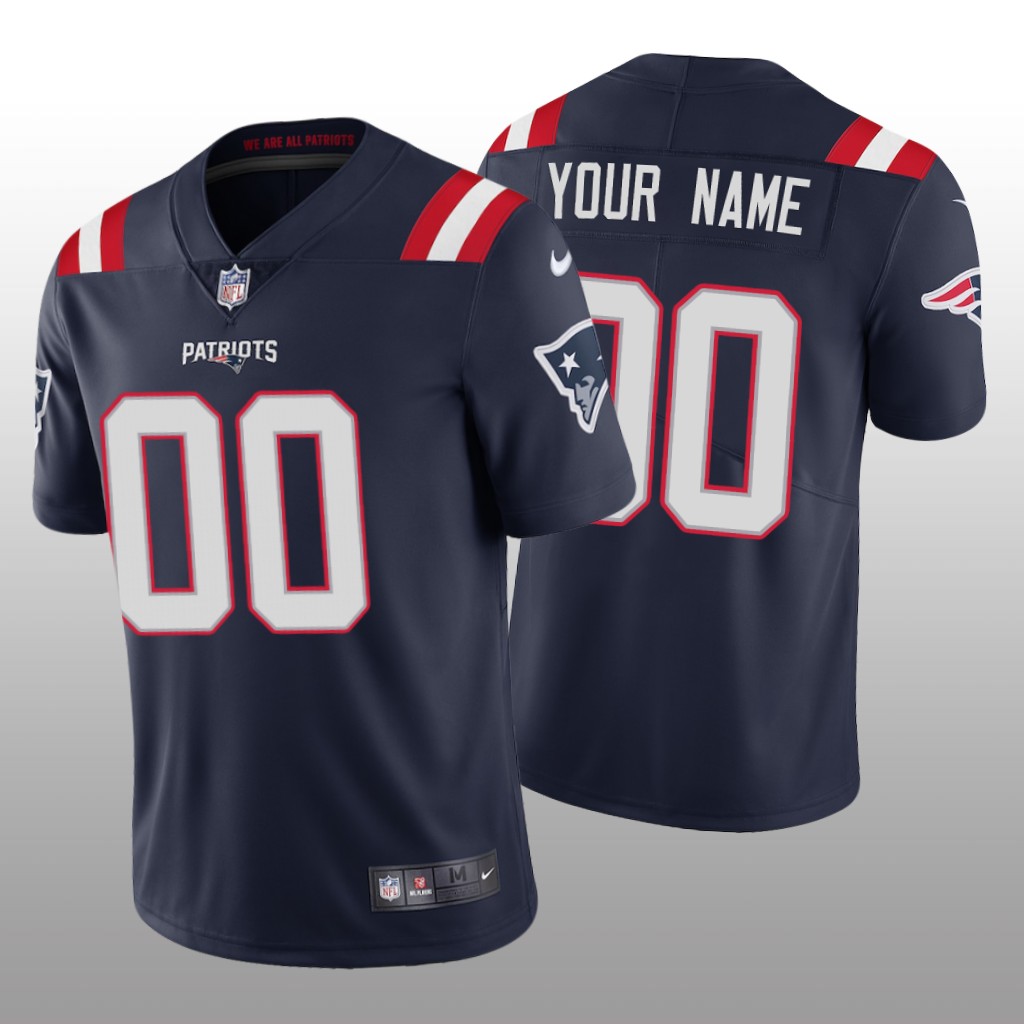 New England Patriots Custom Navy Jersey 2020 Vapor Limited - Men's