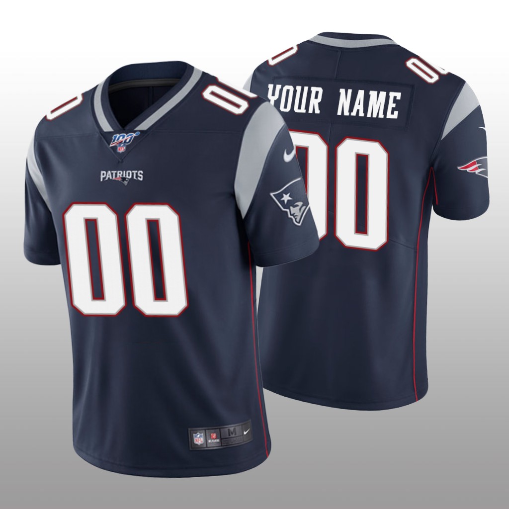 New England Patriots Custom Navy Vapor Limited Jersey 100th Season - Men's