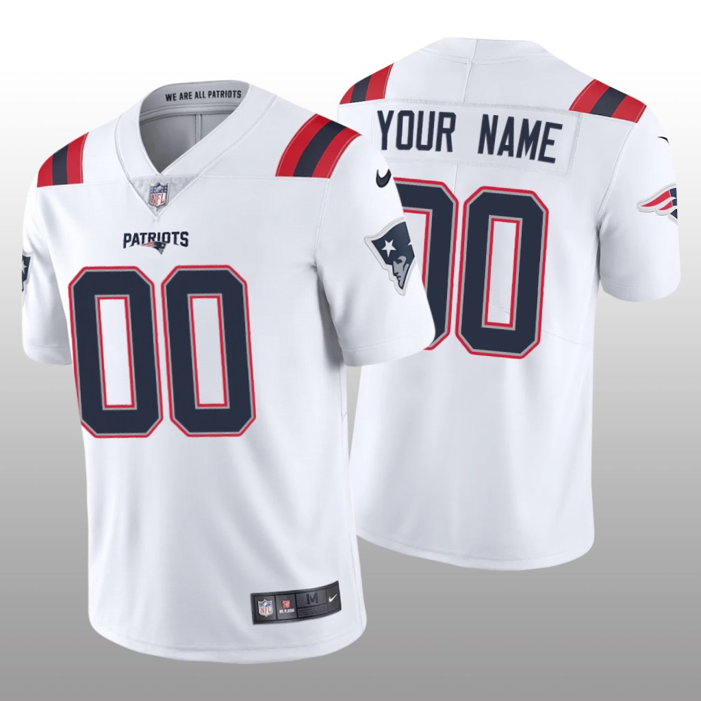 New England Patriots Custom White Jersey 2020 Vapor Limited - Men's