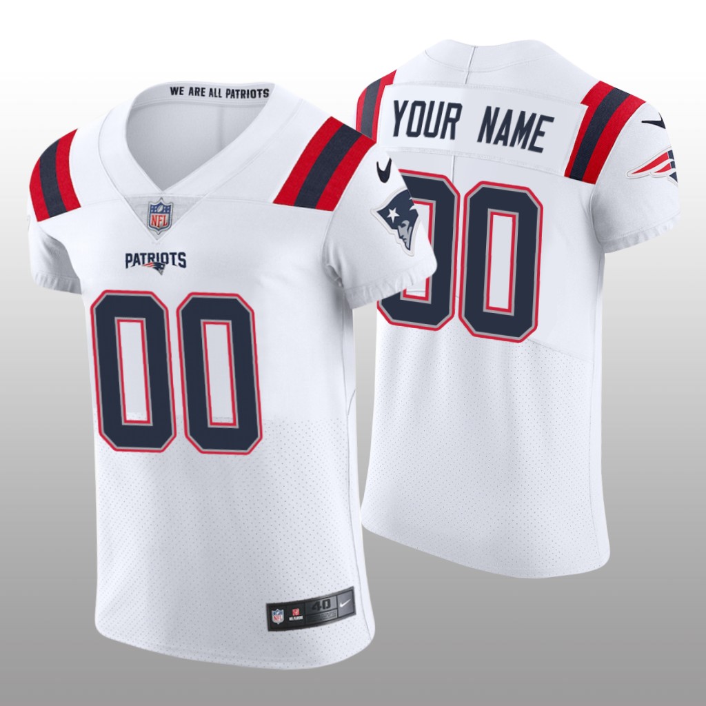 New England Patriots Custom White Jersey Vapor Elite Men's